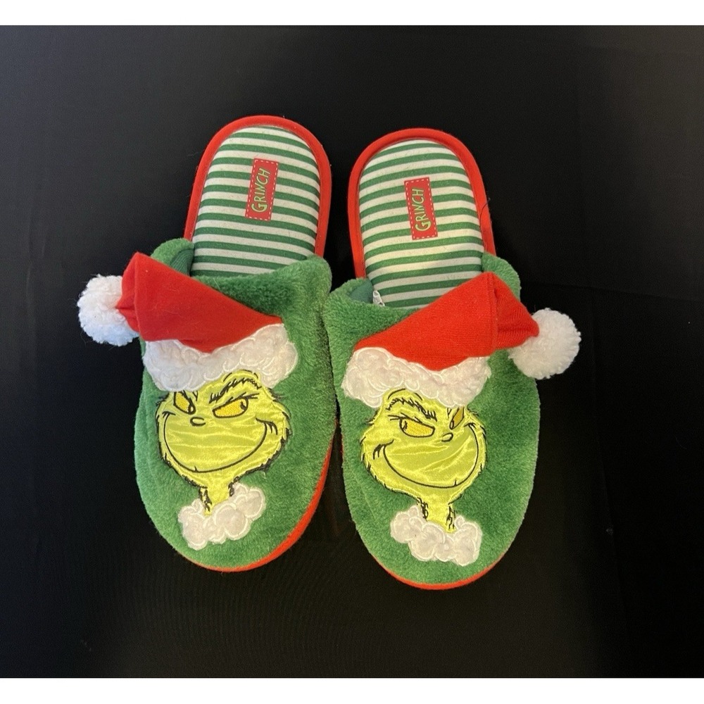 Men's Size 9-10 Christmas The Grinch Slippers/House shoes‎ Holidays, Unisex